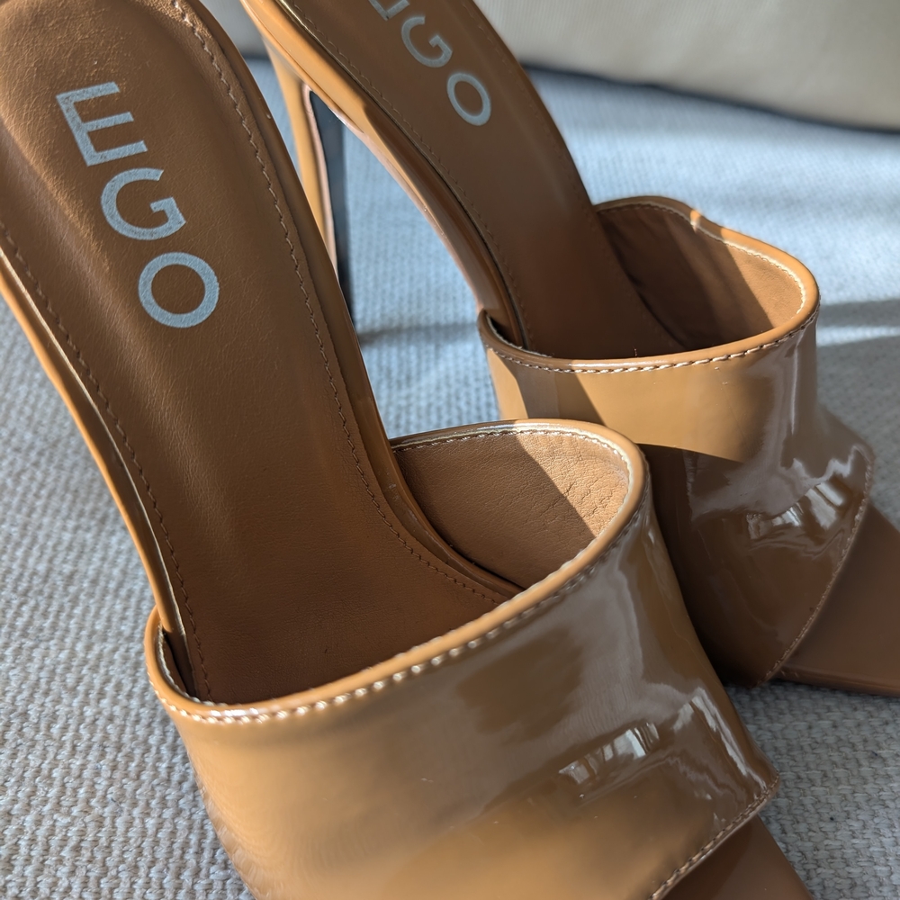EGO Tan Patent Leather Women's Heels - Picture 2 of 7